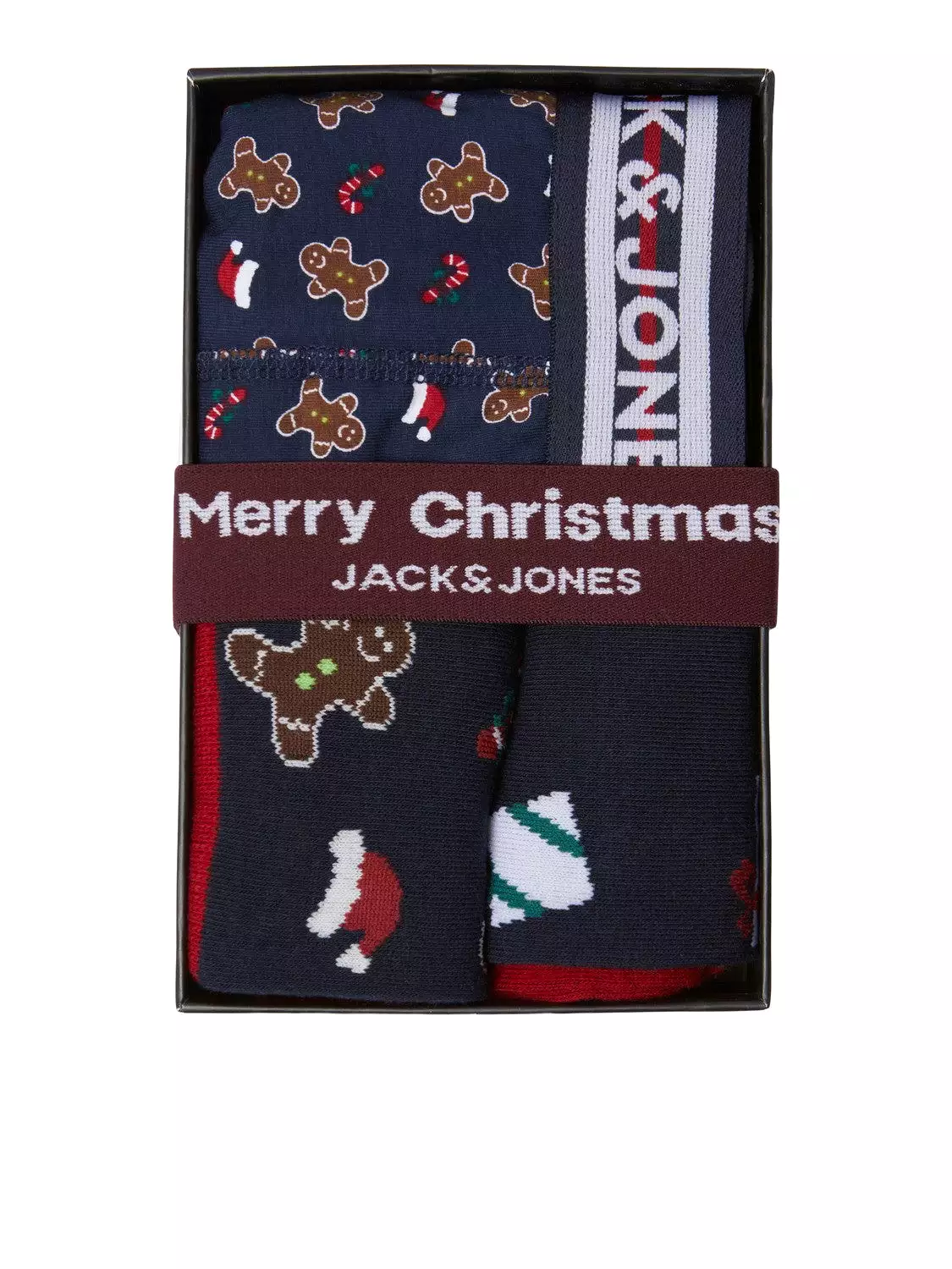 Jack & Jones Mens Christmas/ Xmas 'JacMerry' Boxer Trunk & Socks Giftbox Set