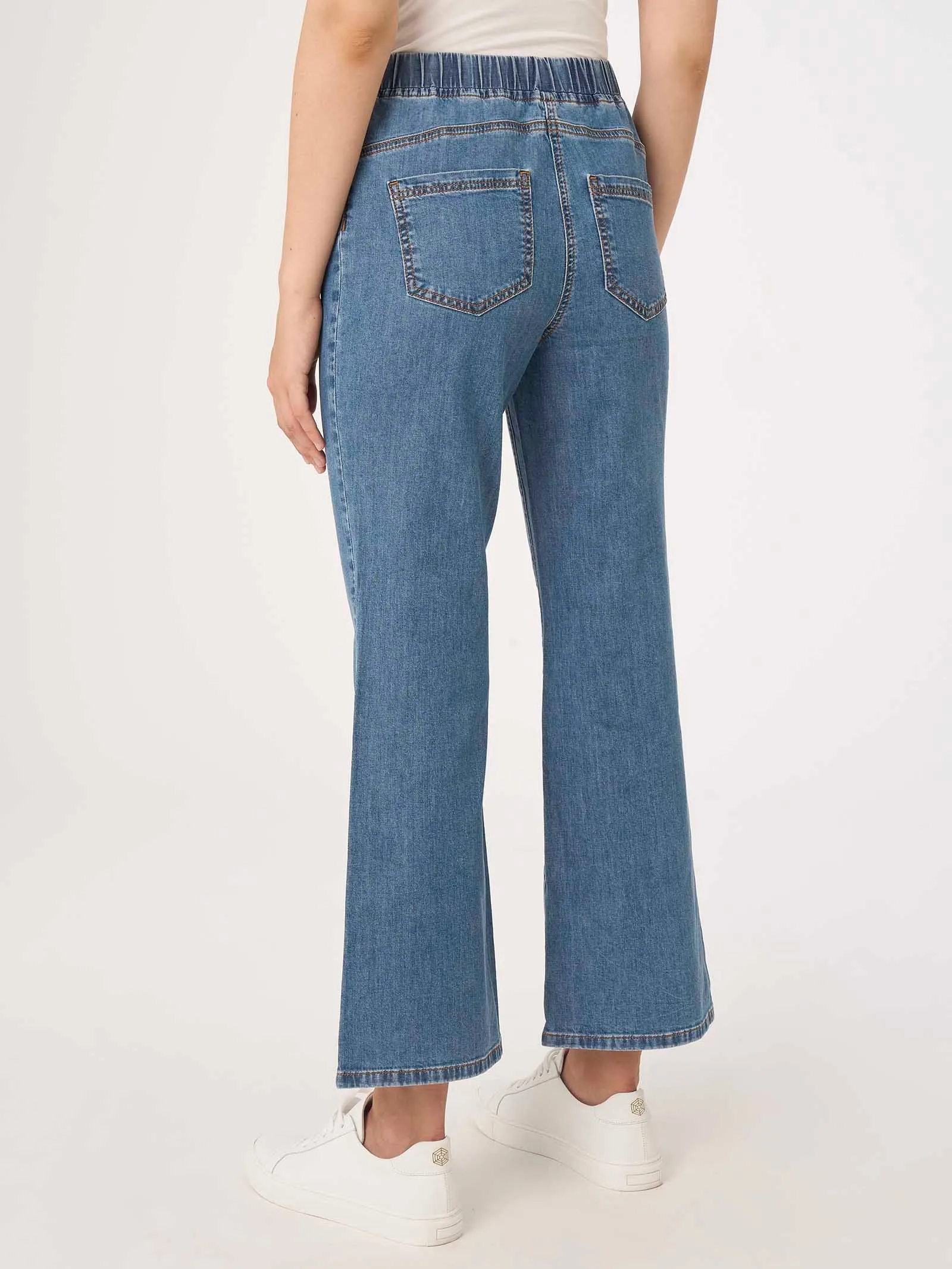 Jeans Flare in Denim Eco Cotton - Delave'