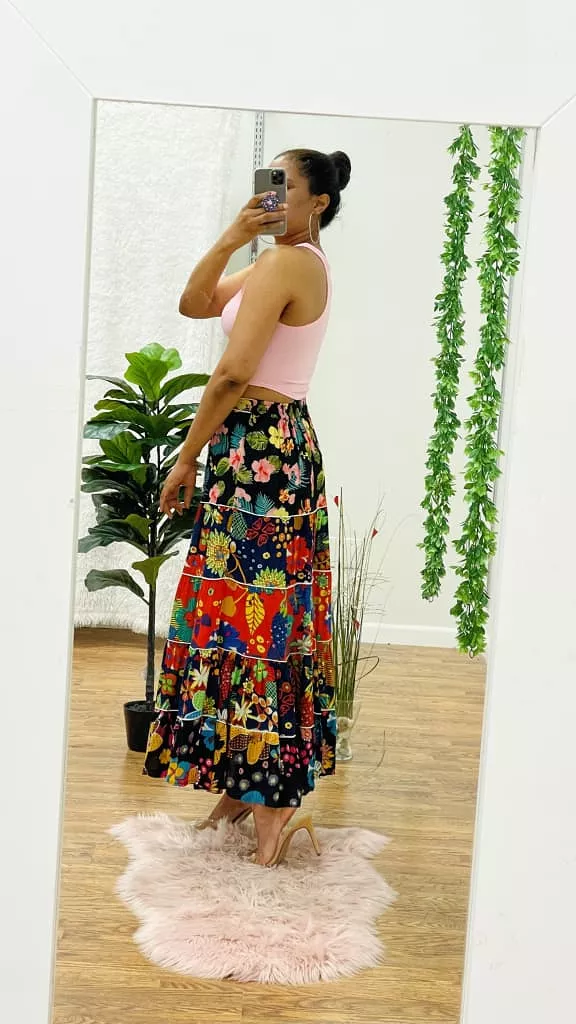 Jones maxi printed skirt