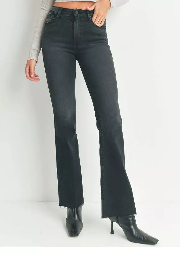 Just Black Denim HR Scissor Cut Flare Jeans