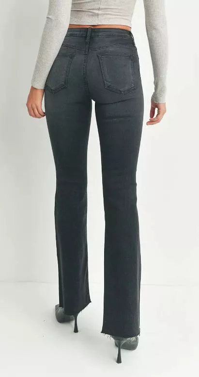 Just Black Denim HR Scissor Cut Flare Jeans