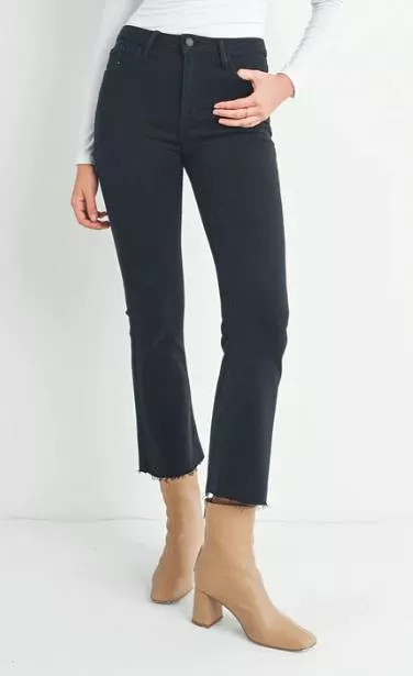 Just Black Denim Tonal Crop Flare Jeans