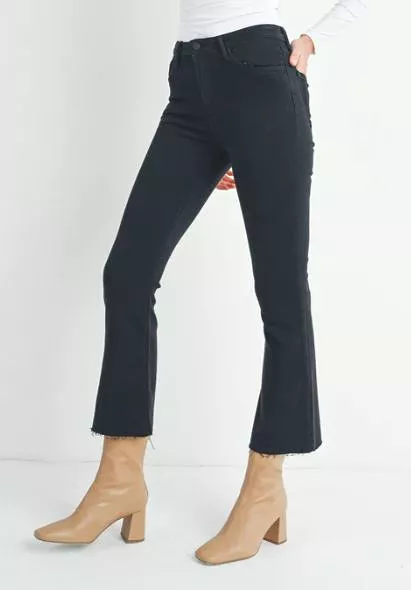 Just Black Denim Tonal Crop Flare Jeans