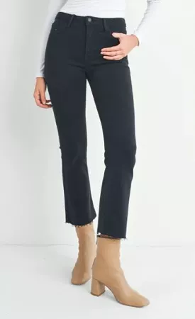 Just Black Denim Tonal Crop Flare Jeans