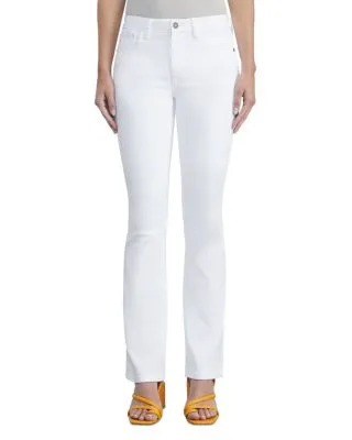 Lafayette 148 New York Mercer High Rise Kick Flare Jeans in Washed Plaster