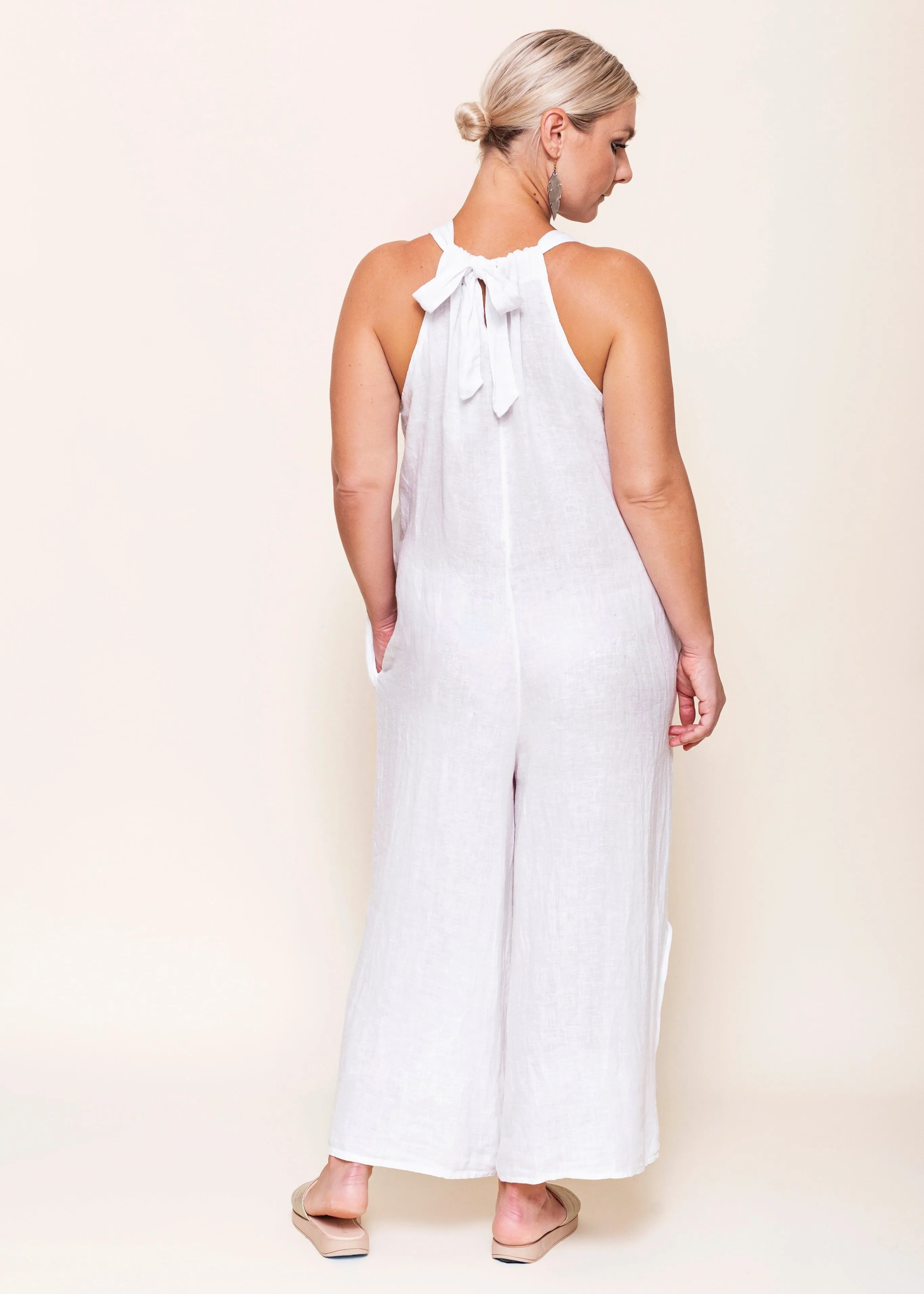 Linen Jumpsuit w/5 Buttons