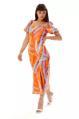 Liquorish Abstract Print Midi Dress