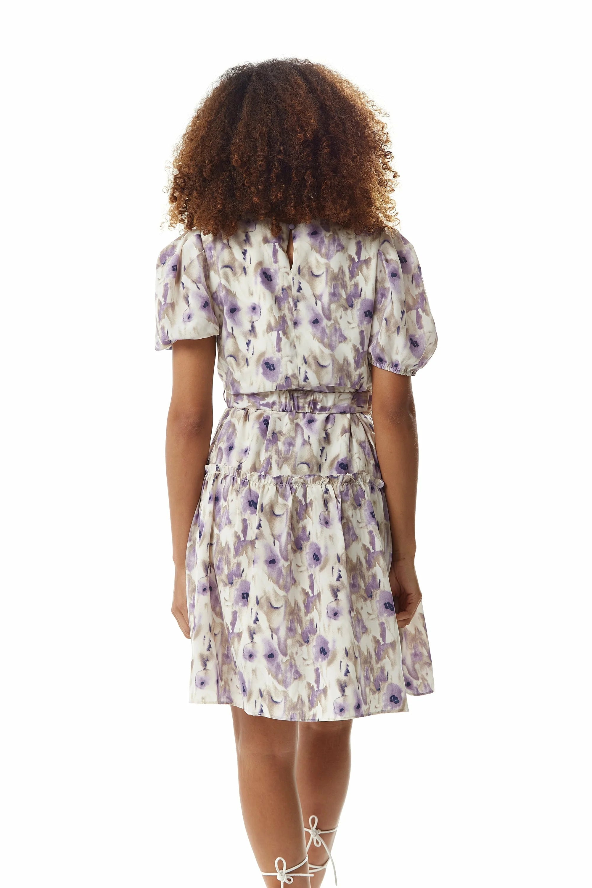 Liquorish Lilac Floral Mini Dress With Belt