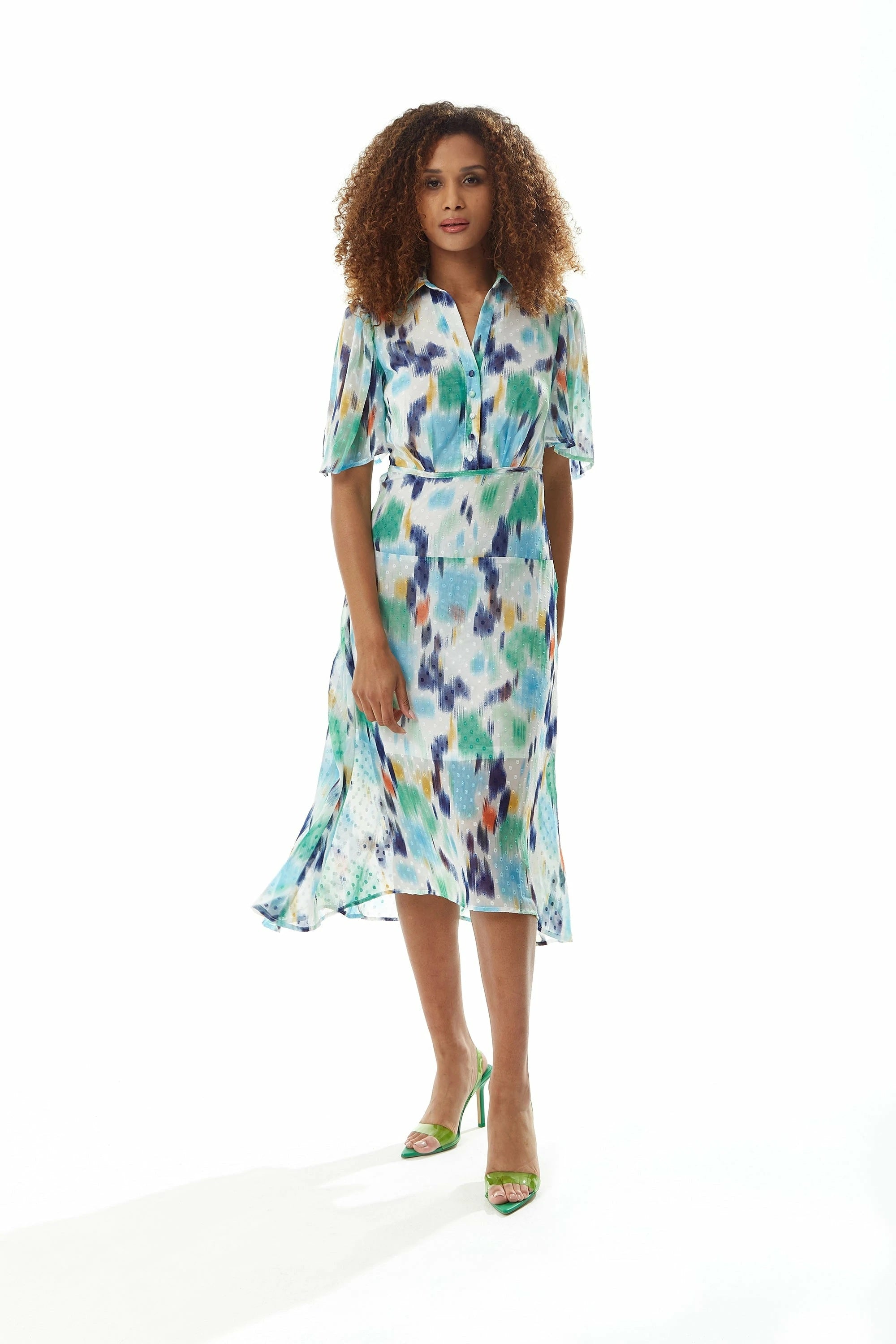 Liquorish Multicolour Chiffon Midi Dress