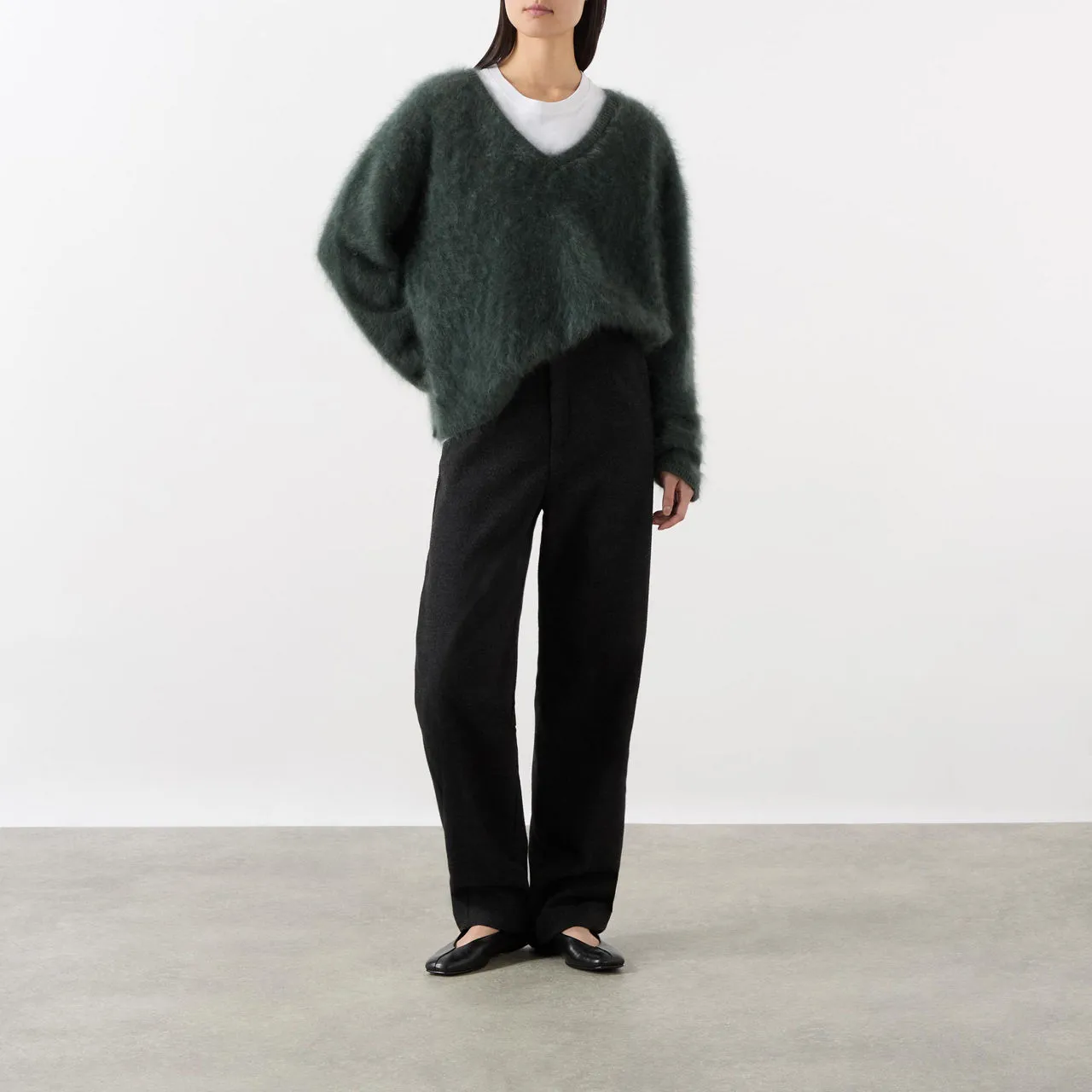 LISA YANG Margareta Brushed Cashmere Sweater - Olive