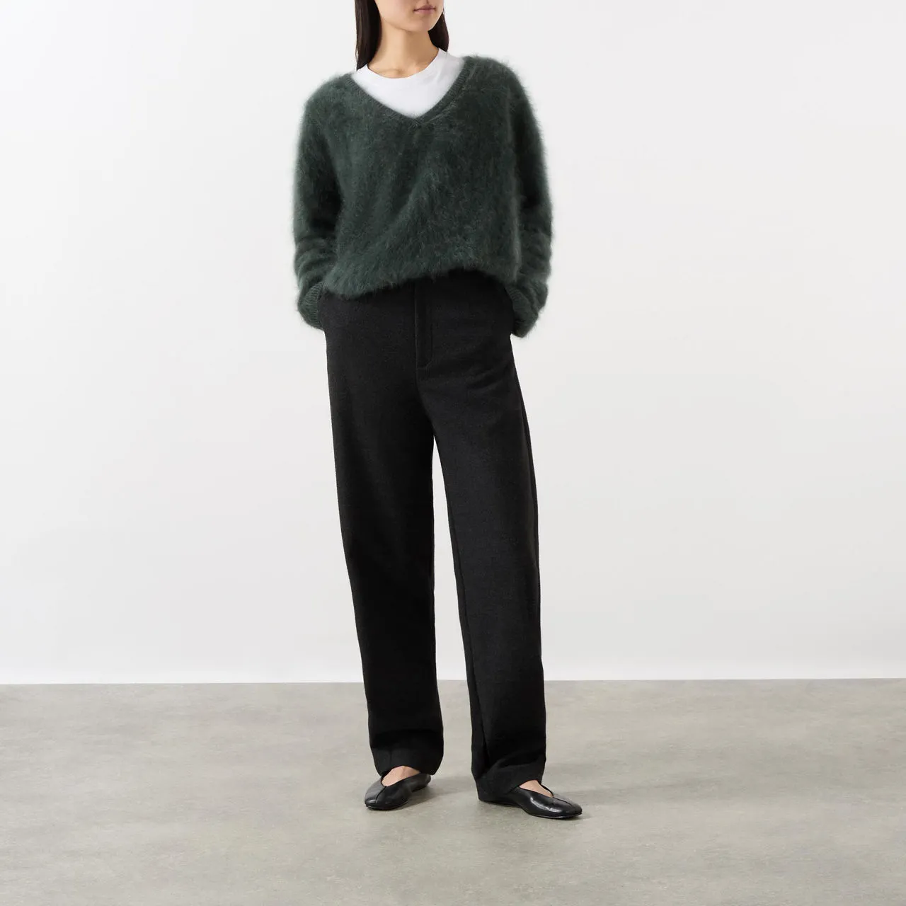 LISA YANG Margareta Brushed Cashmere Sweater - Olive