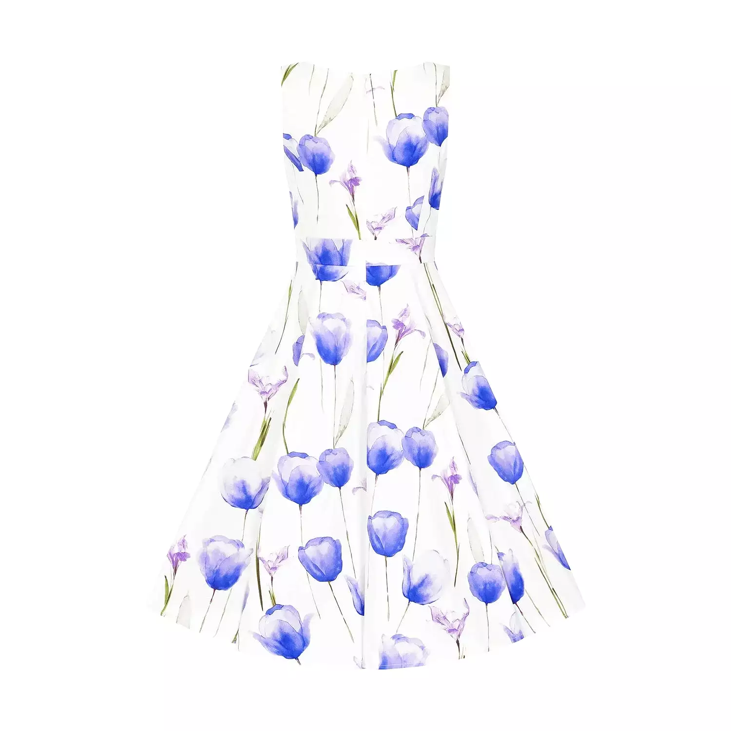 Little Kitty Girls' Blue Tulips Swing Dress