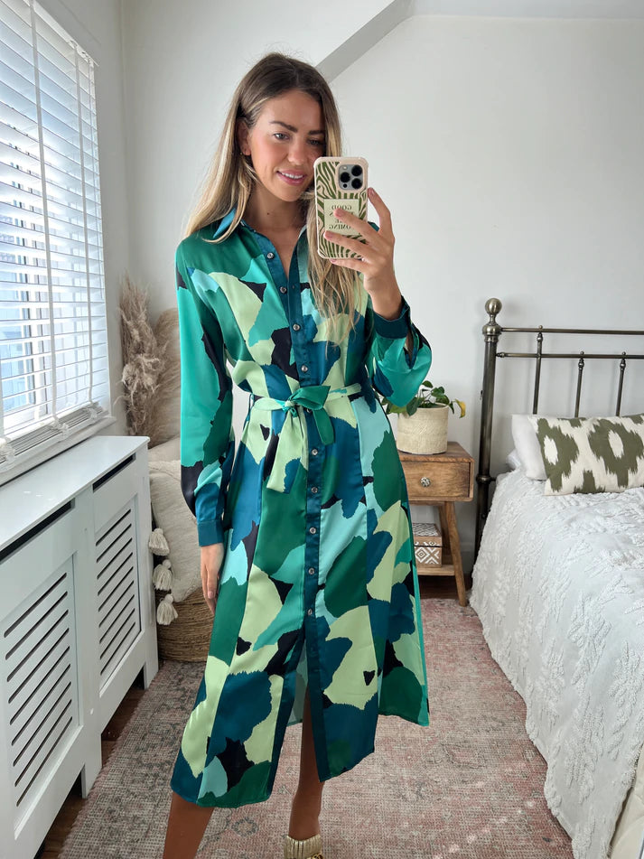 Love And Joy London Long Sleeve Midi Shirt Dress