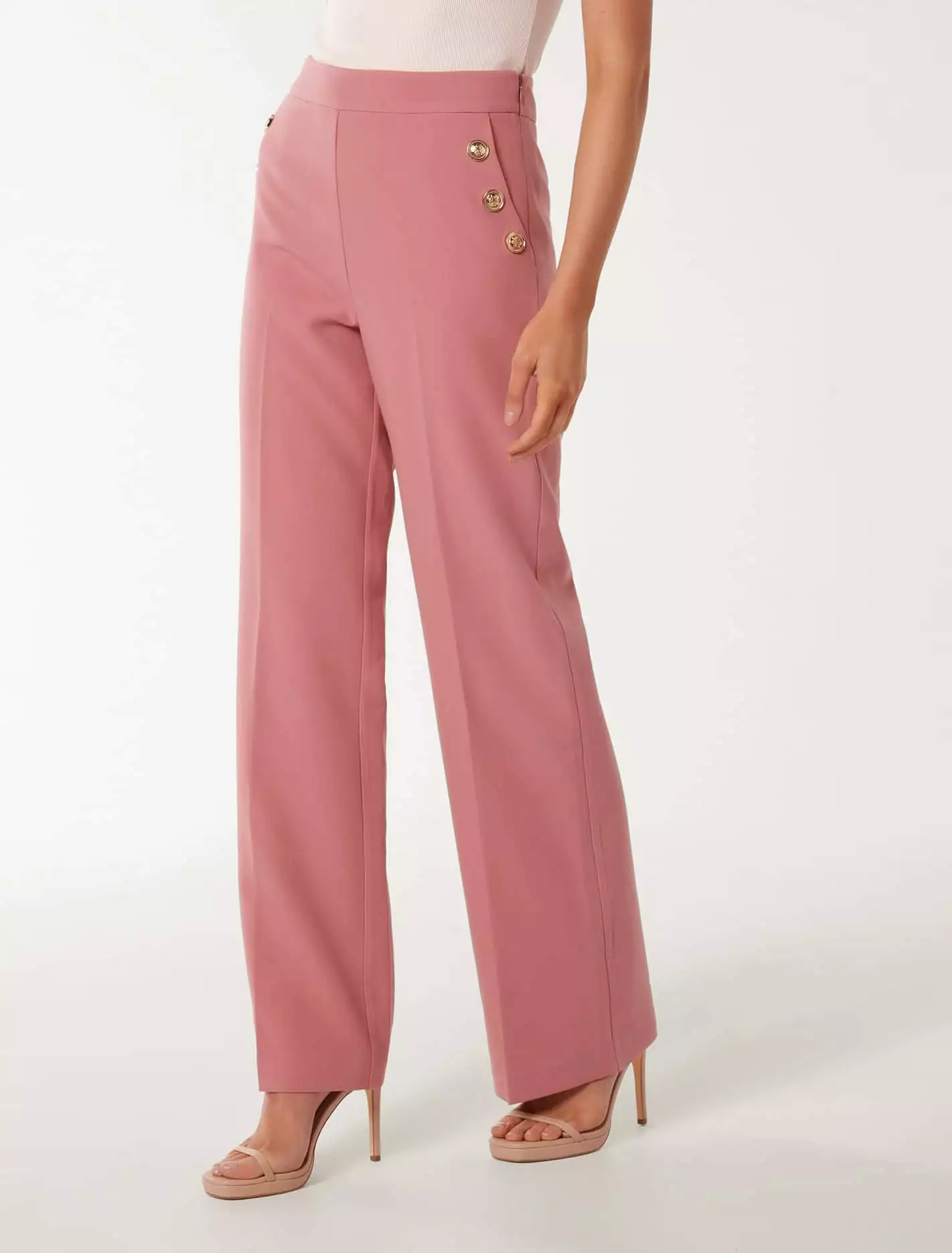 Megan Button Wide Leg Pants