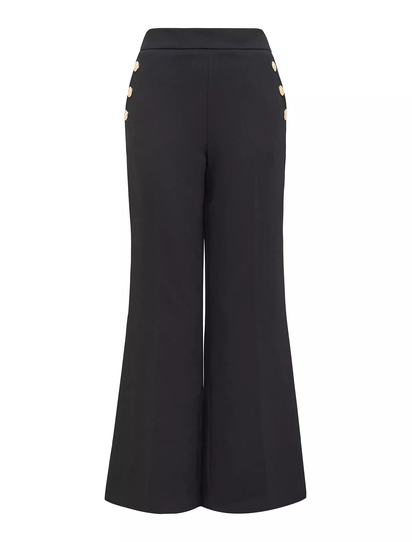 Megan Petite Button Wide Leg Pants