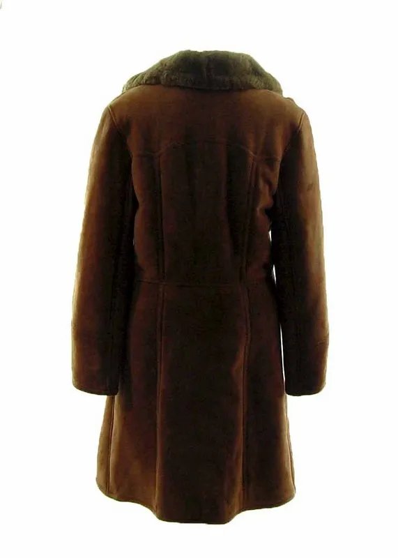 Mens Dark Brown Sheepskin Coat - L