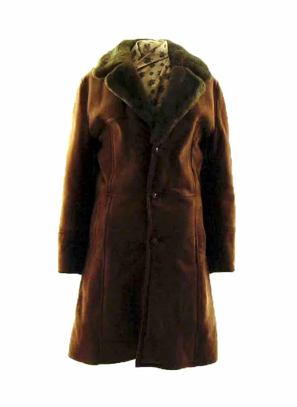 Mens Dark Brown Sheepskin Coat - L