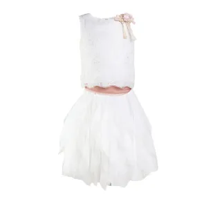 Mimilú Two-Piece Tulle And Lace White Dress