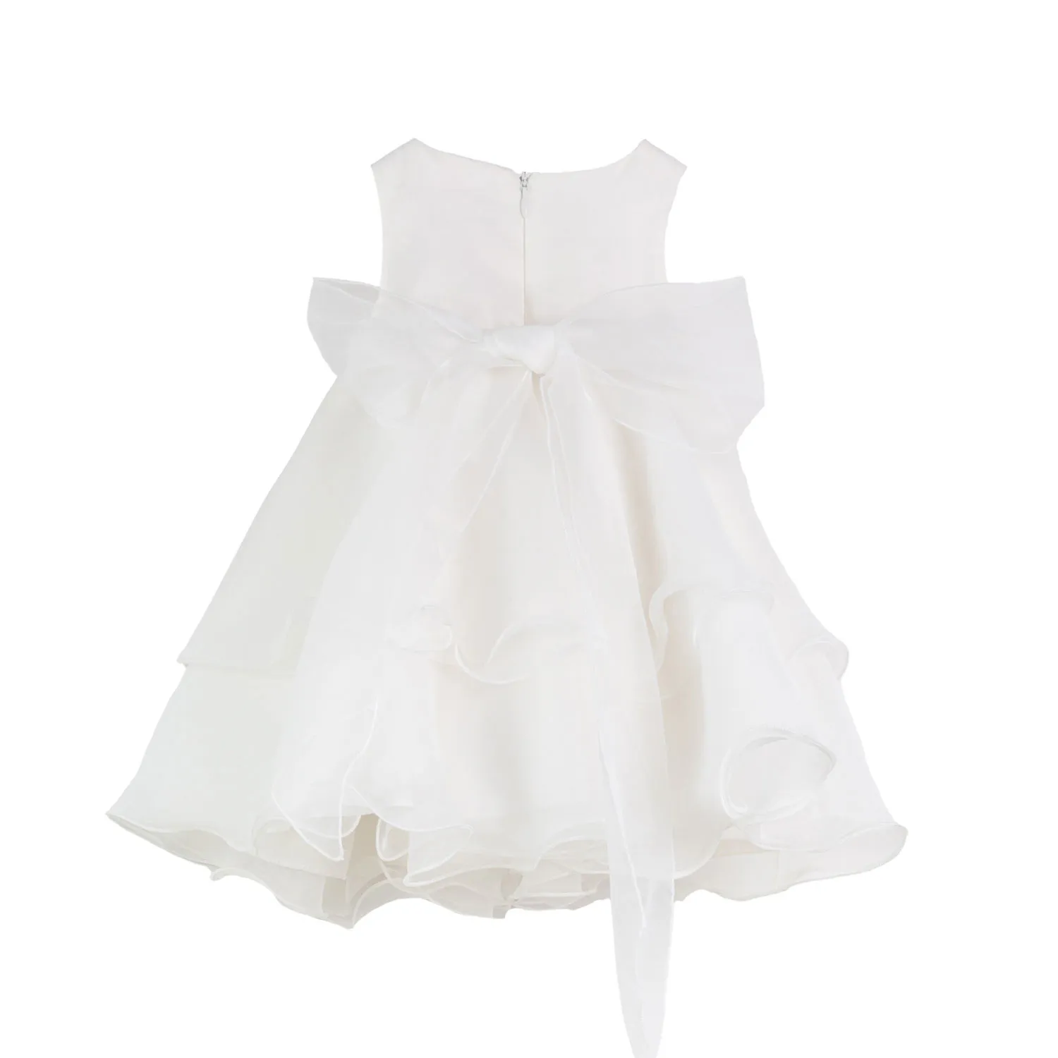 Mimilú White Tulle Mini Dress With Powder Pink Flower