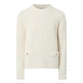 MONCLER Bouclé Knit Sweater - Natural