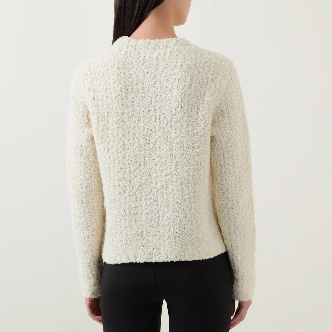 MONCLER Bouclé Knit Sweater - Natural