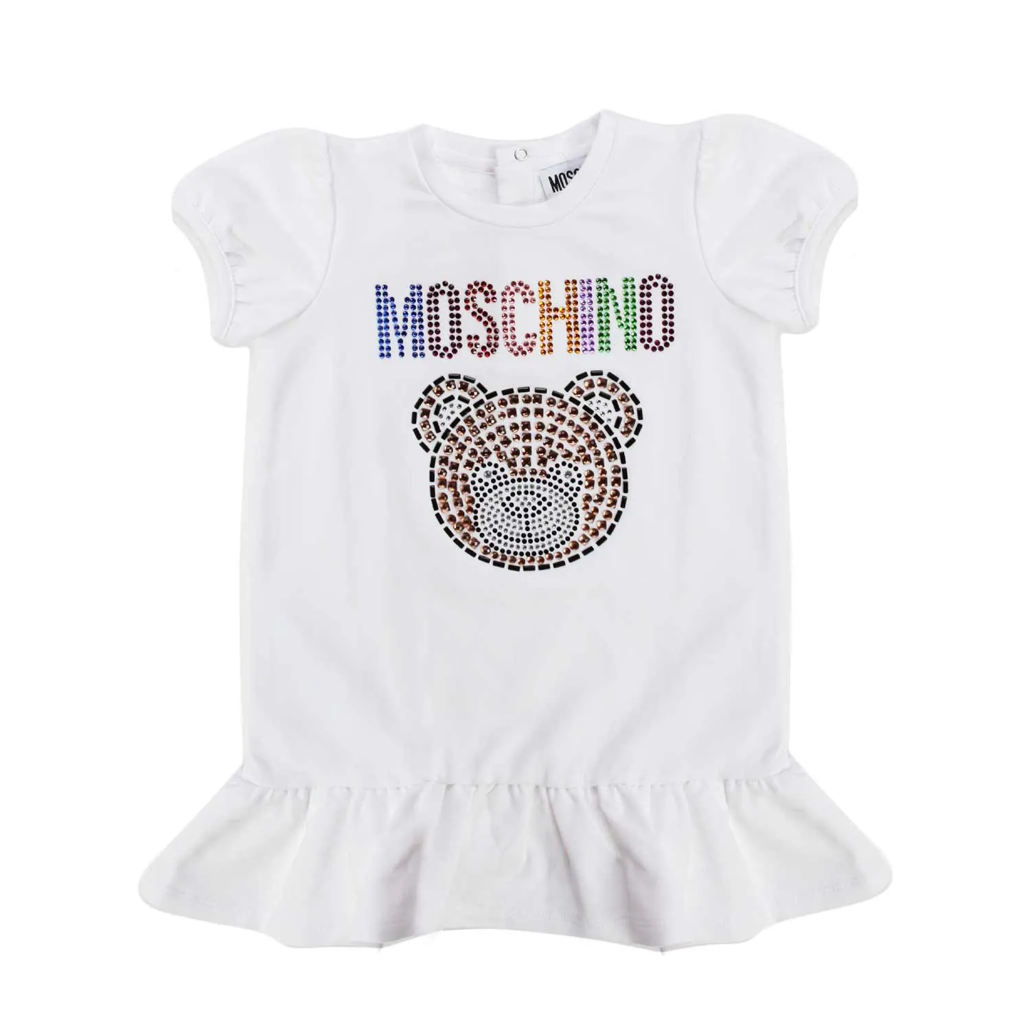 Moschino White Girl Dress With Teddy Bear