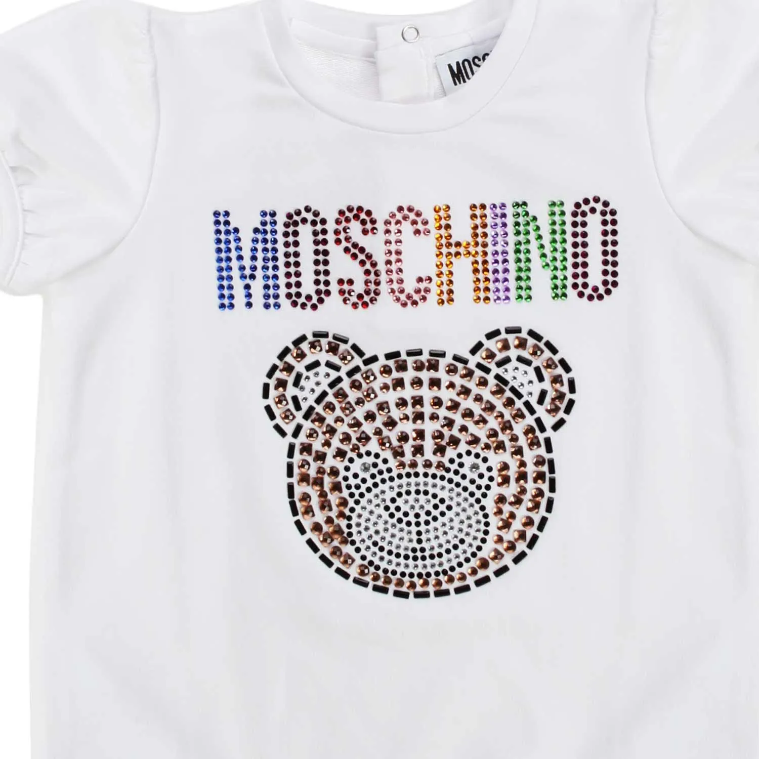 Moschino White Girl Dress With Teddy Bear