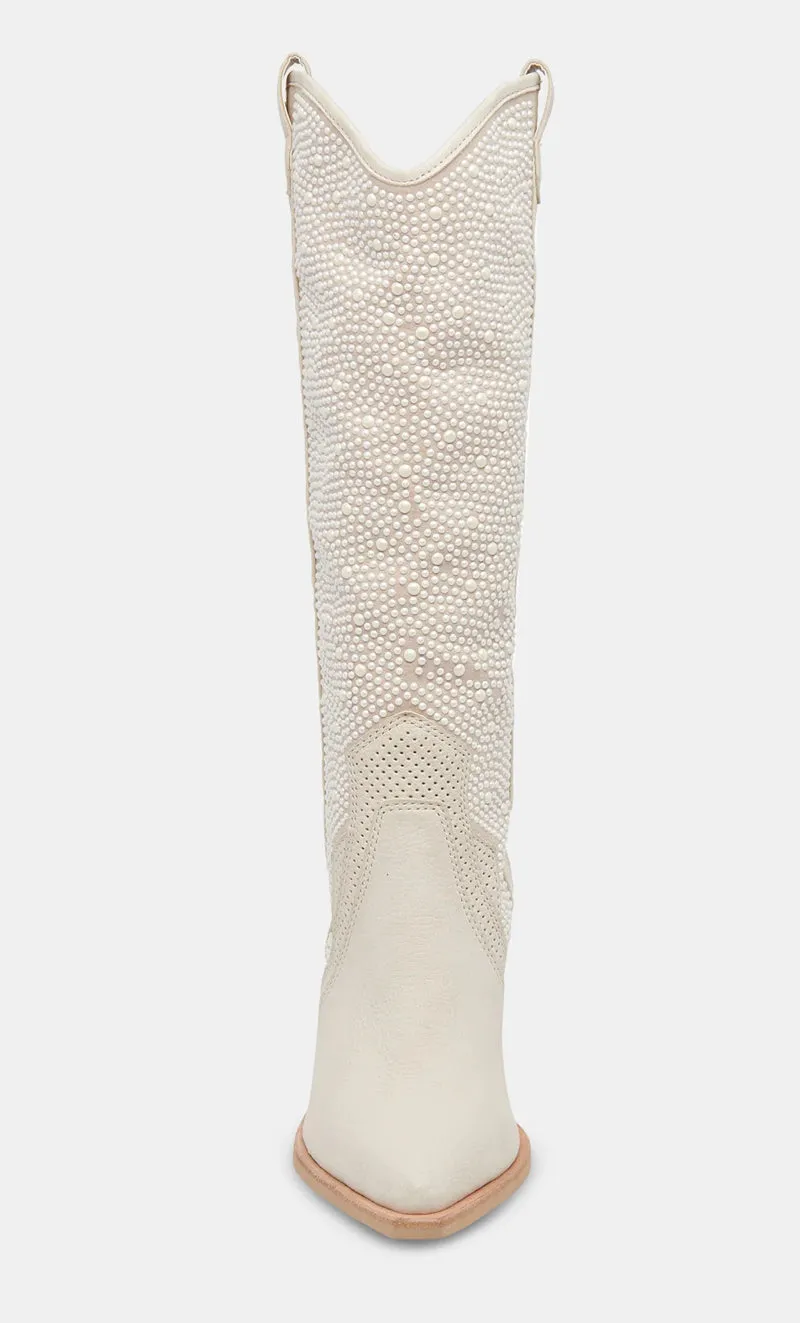 Navene Off White Pearl Boots