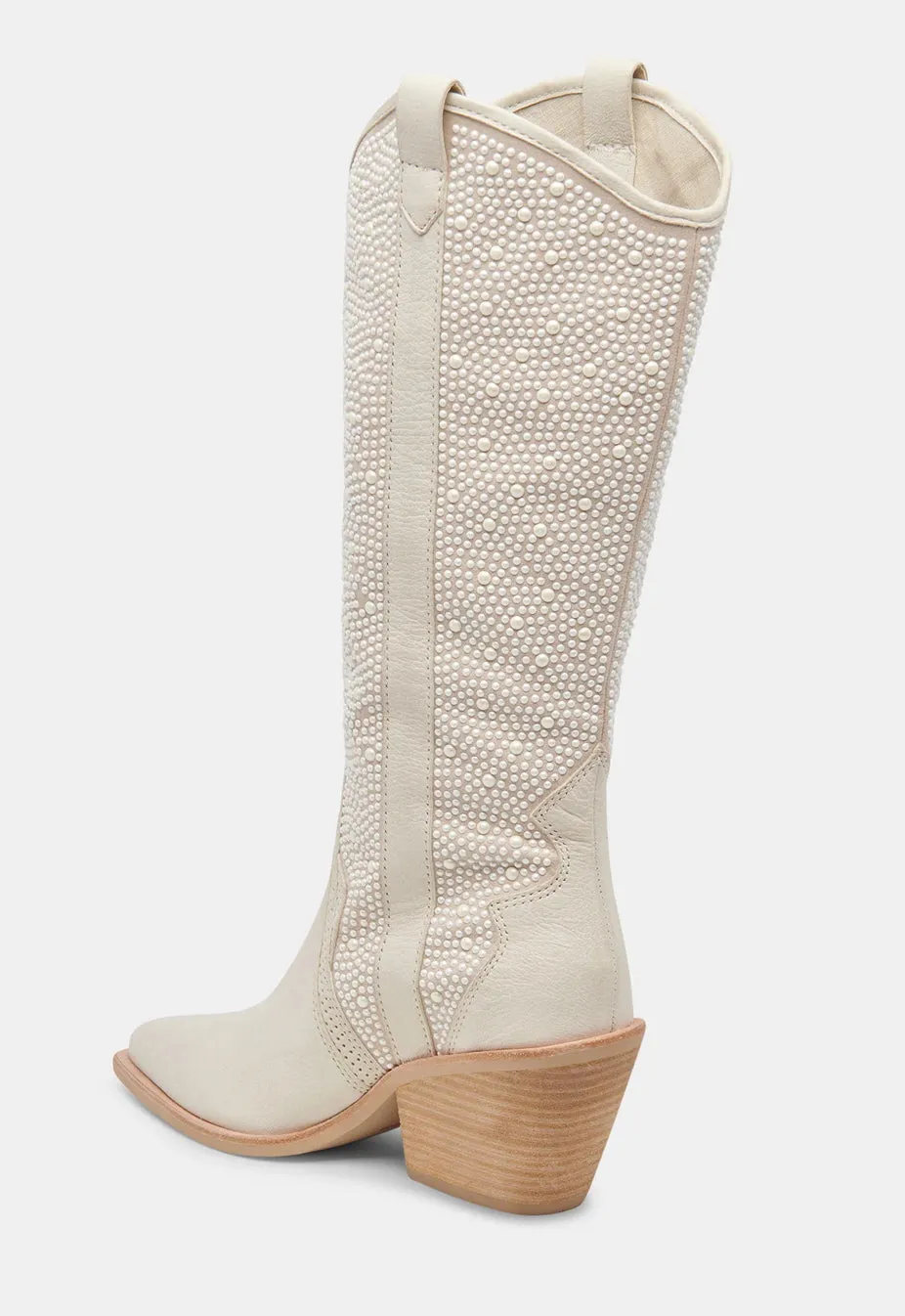 Navene Off White Pearl Boots