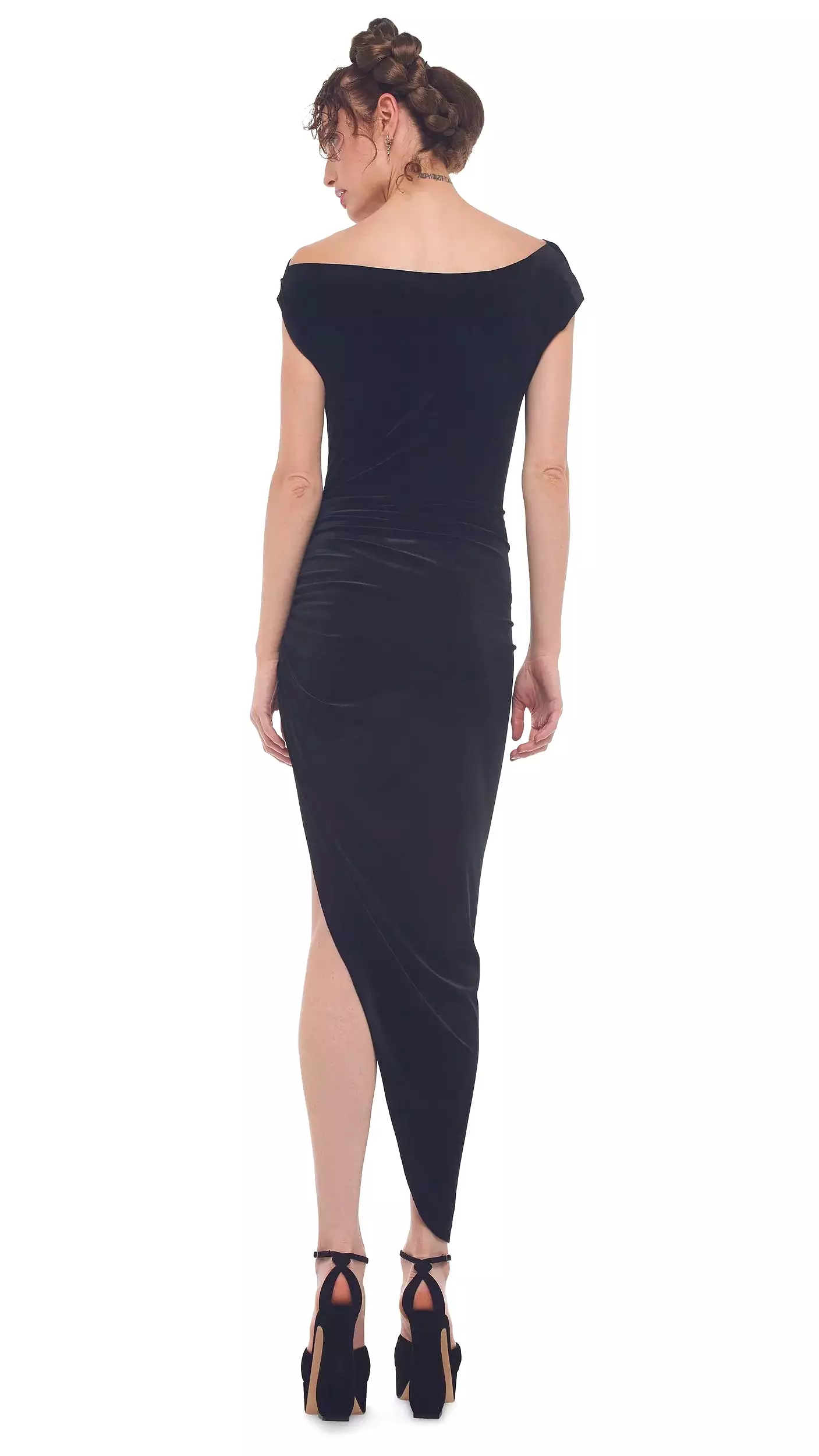 NORMA KAMALI DROP SHOULDER GOWN - Black