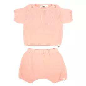 oh baby! Country Club Knitted Short Set - Pale Pink