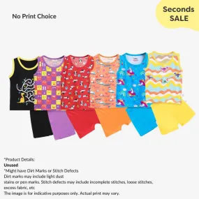 Pack of 6 Top & Shorts Set (with Dirt Marks/Stitch Defects) - No Print Choice