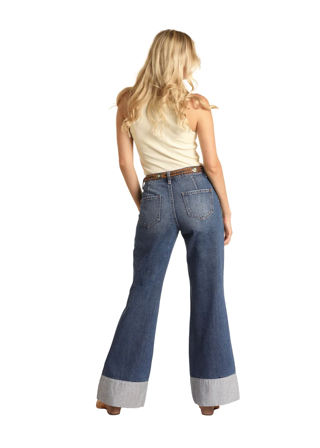 Panhandle Slim Women Rock & Roll Medium Wash Comfort Flare Jeans