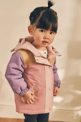 Pink Waterproof Colourblock Coat (3mths-7yrs)