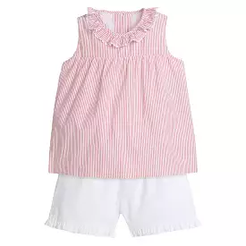 Pippa Short Set - Red Stripe Seersucker