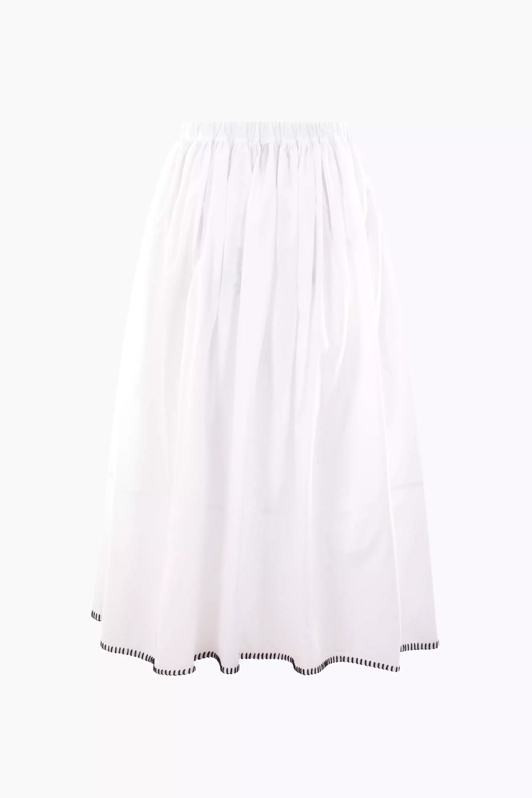 poplin round midi skirt