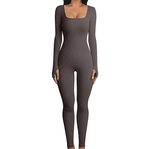 Power Up Your Workout: Long-Sleeve Fitness Jumpsuit | Marvis