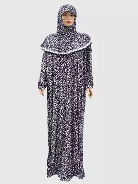 Printed Style Long Flare Sleeve Sports Hijab Women's Prayer Dress PD-829