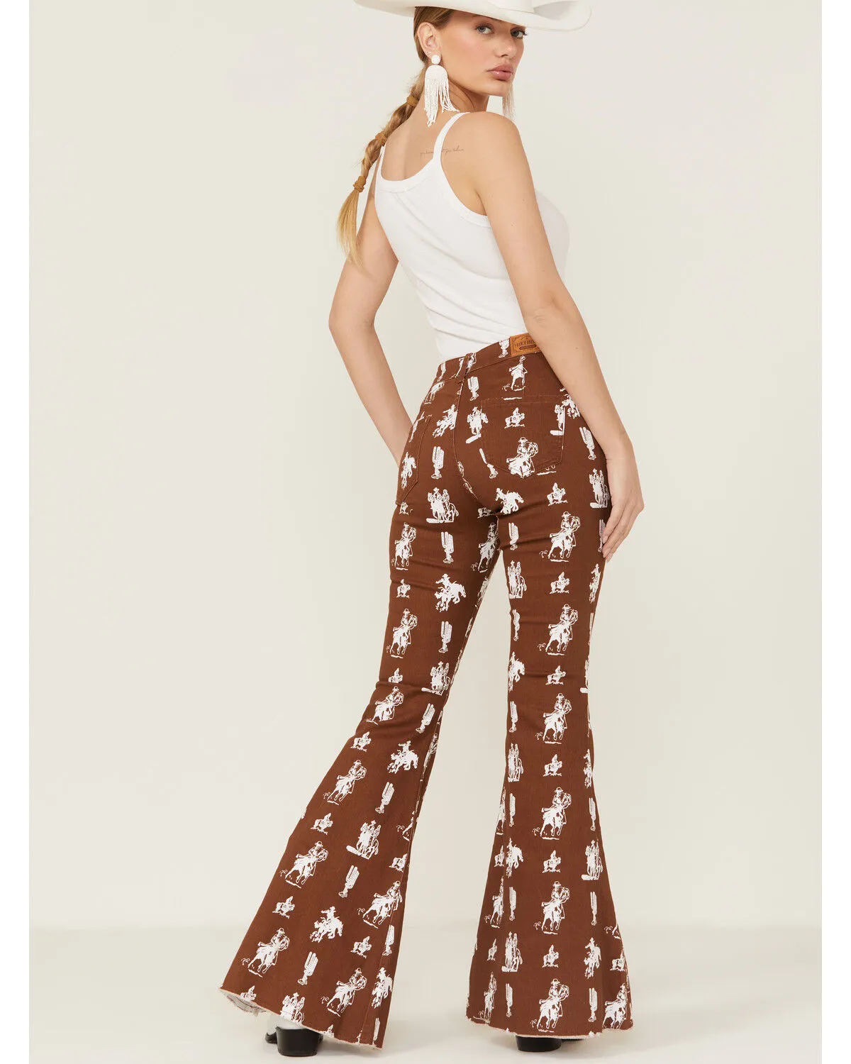 Product Name:  Ranch Dress'n Women's Buckaroo Print Super Flare Jeans