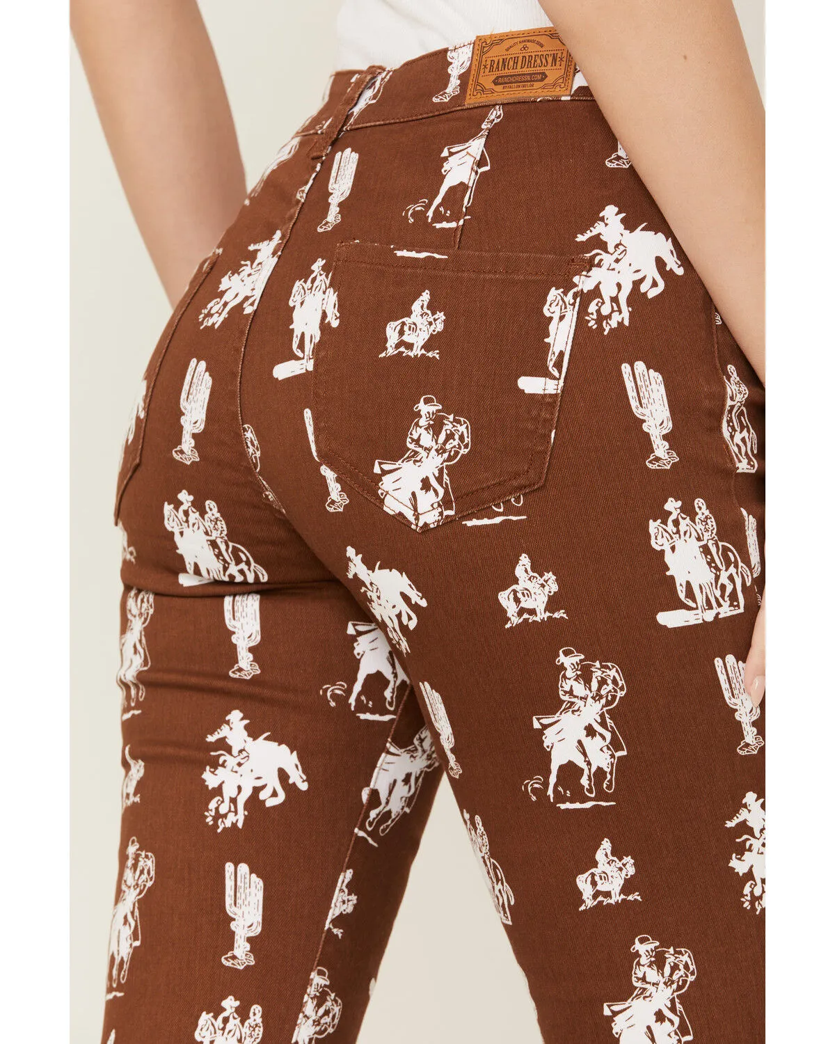 Product Name:  Ranch Dress'n Women's Buckaroo Print Super Flare Jeans