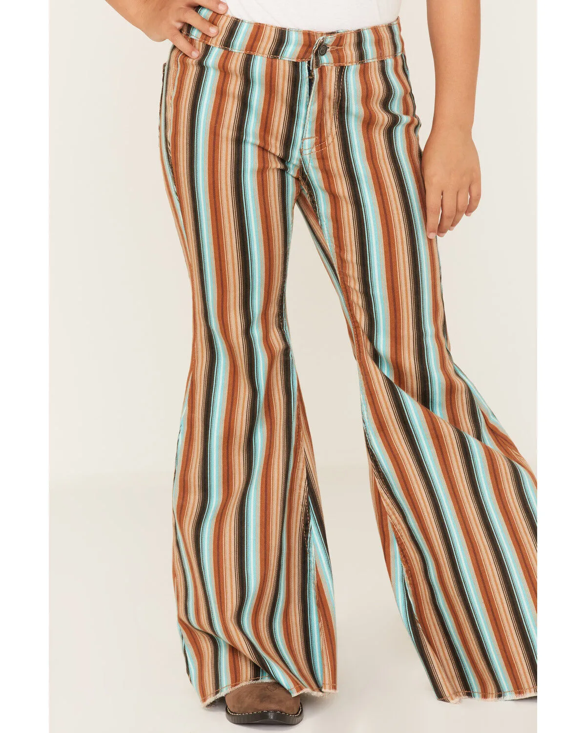 Product Name:  Rock & Roll Denim Girls' Serape Stripe Print Flare Jeans