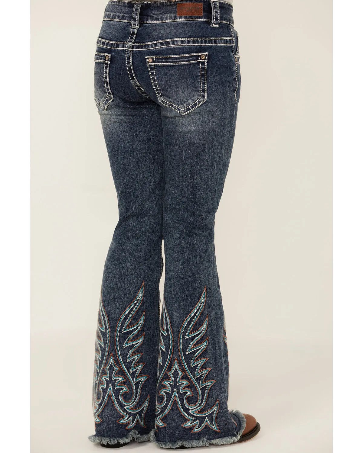 Product Name:  Shyanne Girls' Medium Wash Stitch Flare Stretch Denim Jeans