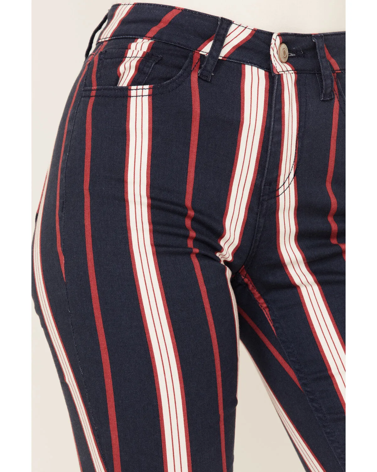 Product Name:  Shyanne Women's High Rise Stripe Super Flare Jeans