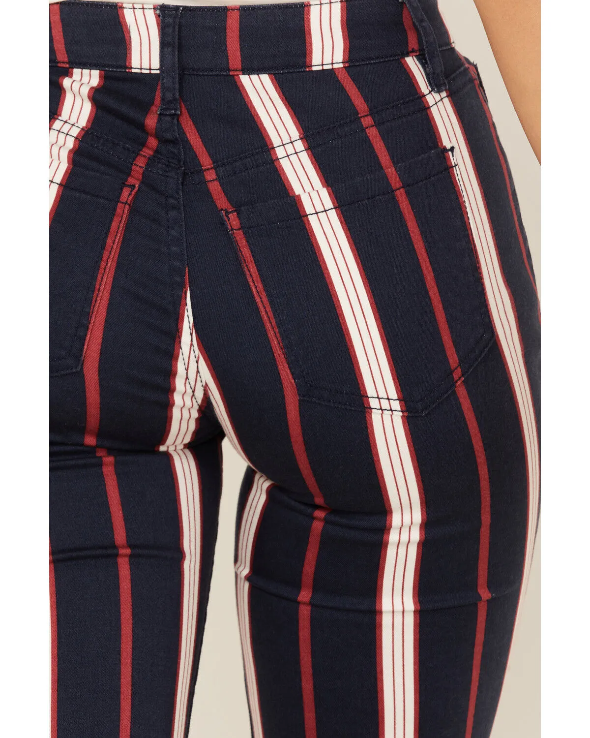 Product Name:  Shyanne Women's High Rise Stripe Super Flare Jeans