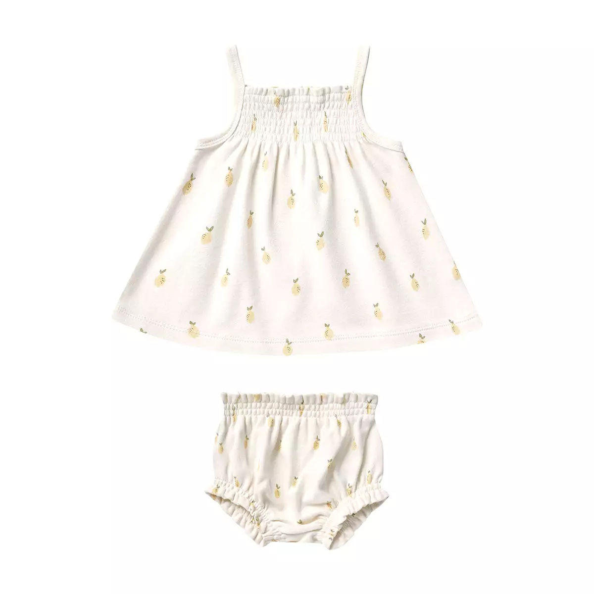 Quincy Mae Smocked Tank + Bloomer Set - Lemons