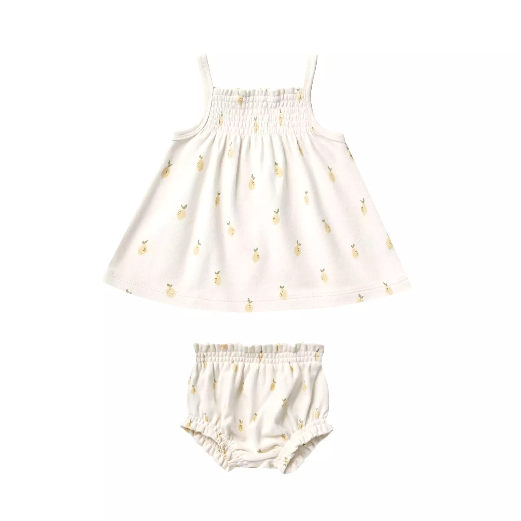 Quincy Mae Smocked Tank + Bloomer Set - Lemons