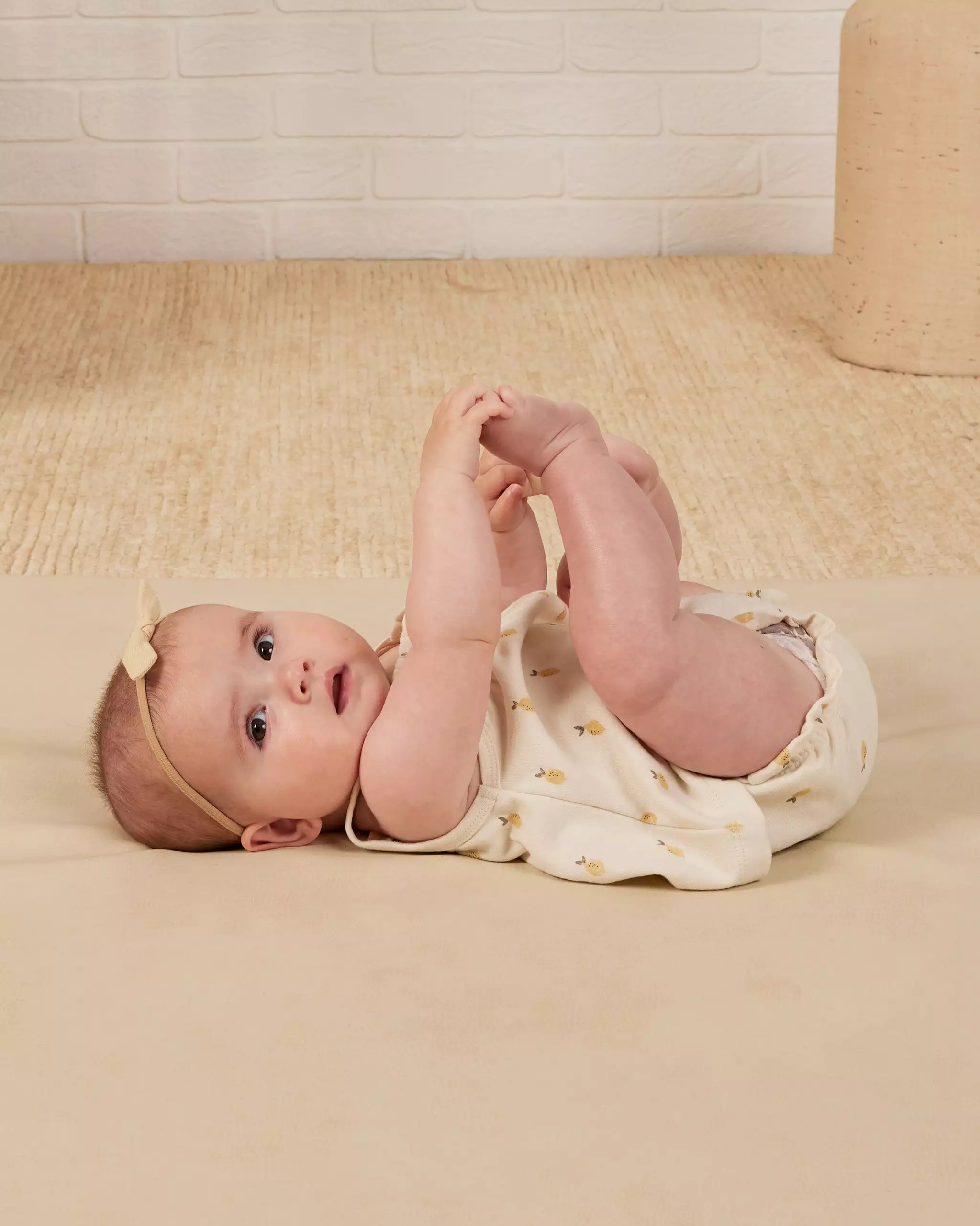 Quincy Mae Smocked Tank + Bloomer Set - Lemons