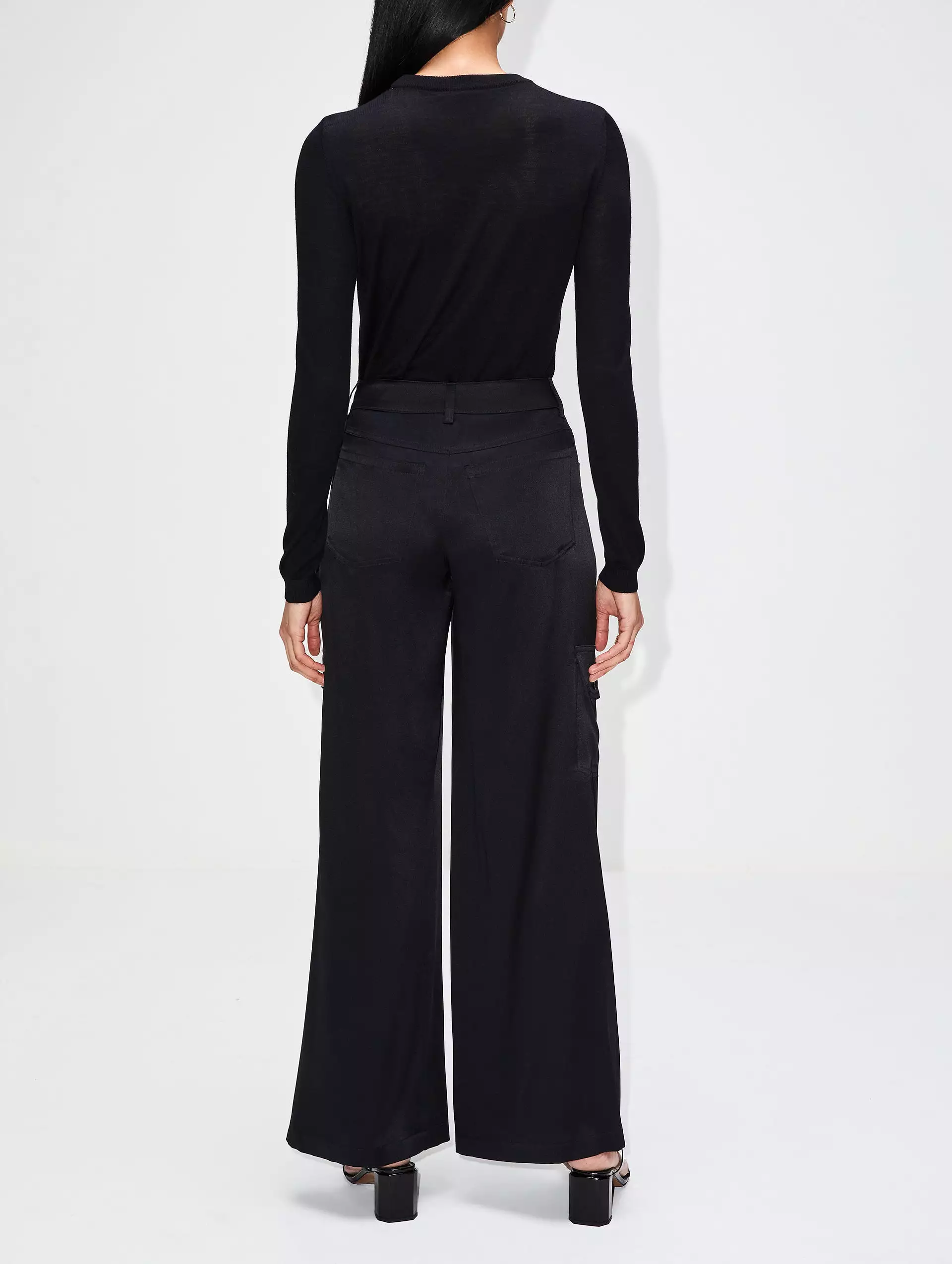 Ronan Wide Leg Silk Cargo Pant