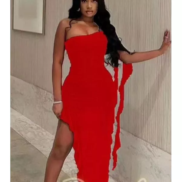 Ruffle Off Shoulder Sexy Bodycon Dress