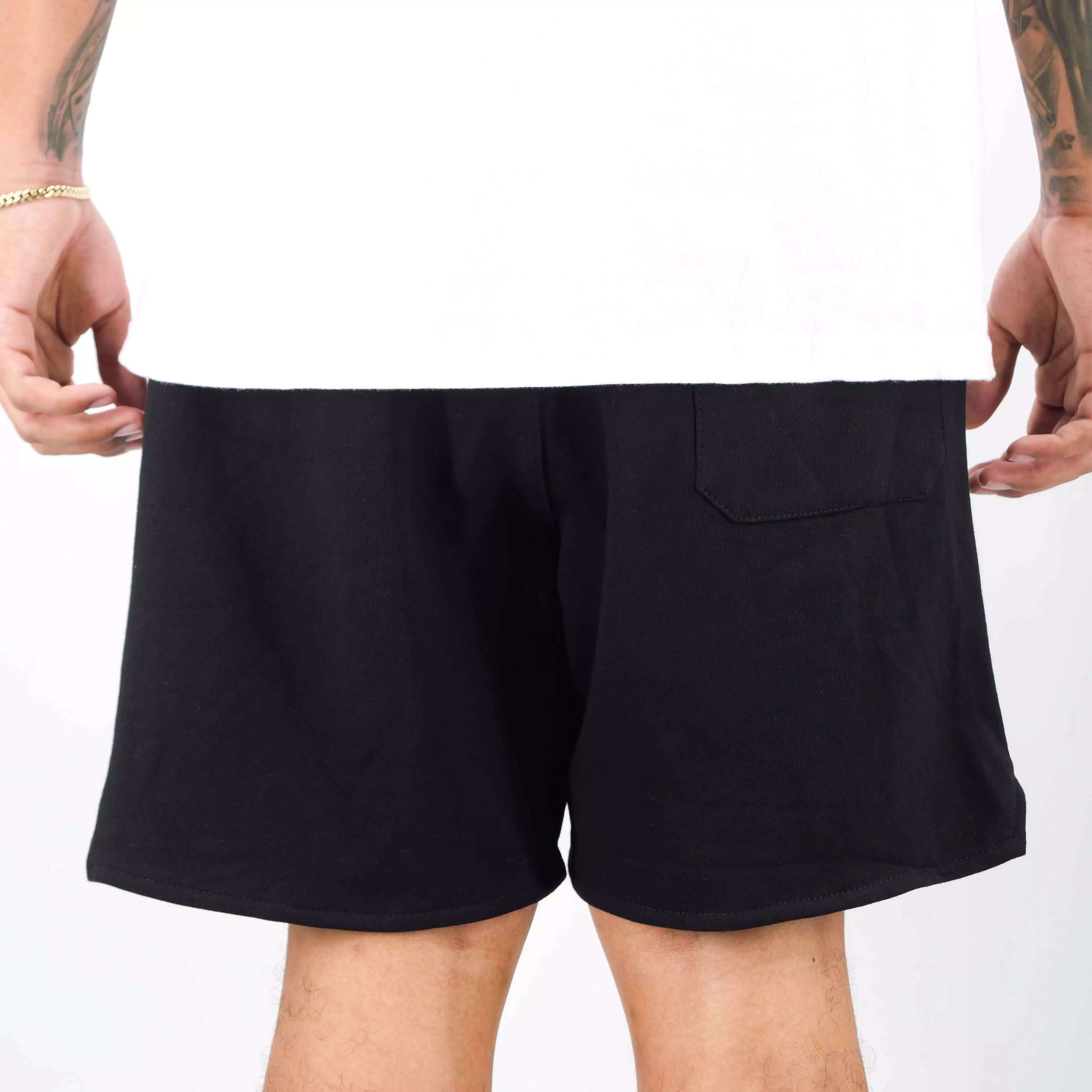 SCRIPT FRENCH TERRY SHORTS BLACK